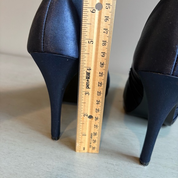 Kelly & Katie Blue Satin Peep Toe High Heels Pumps 8.5 Stiletto 4" Elegant - Picture 9 of 13